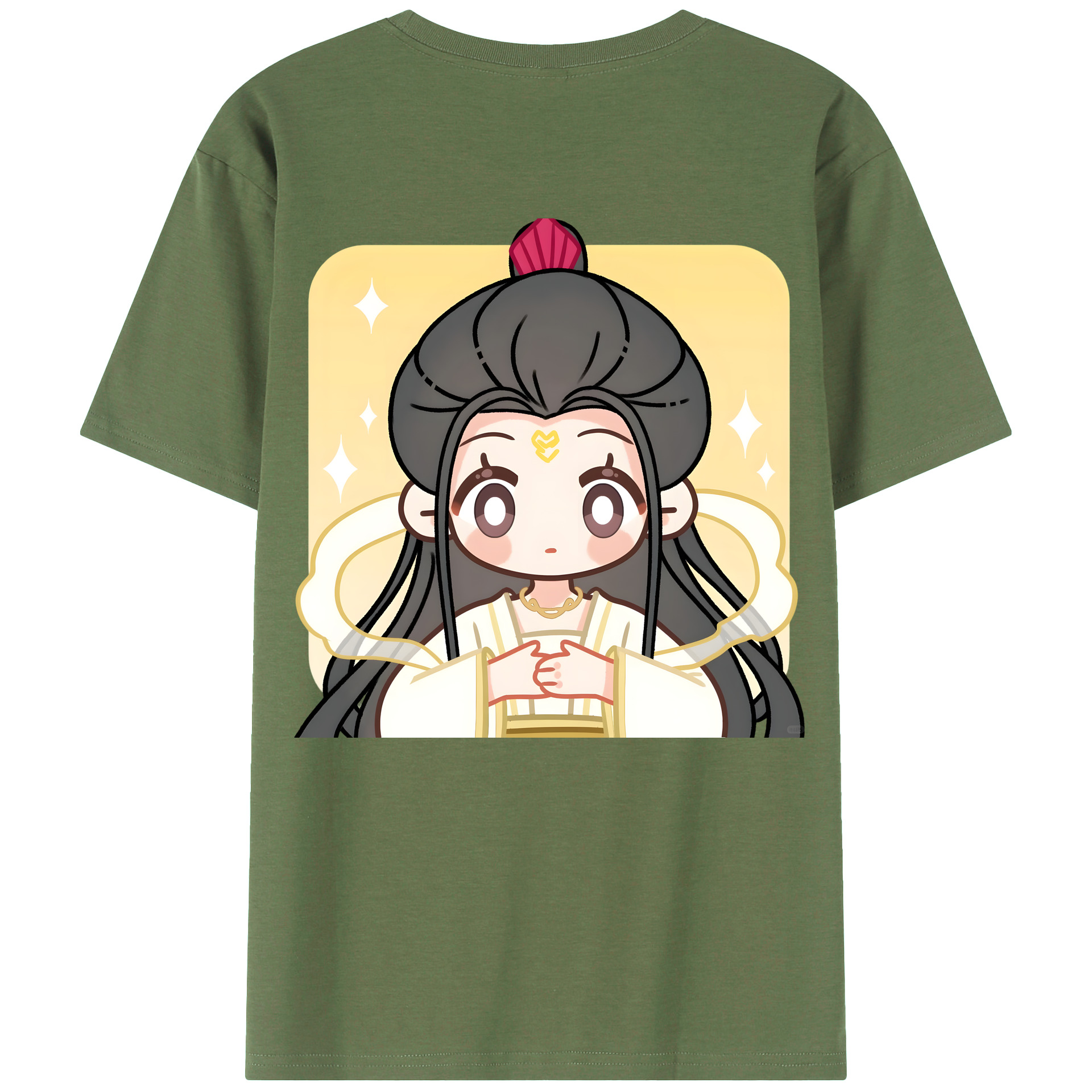 （画像用） Ne Zha 2 ナタ 魔童の大暴れ 綿100％ メンズ半袖Tシャツ（バックプリント） 通気性